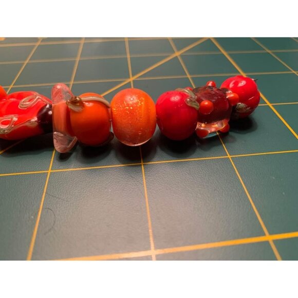Handmade Orange Pumpkin Lampwork Glass Beads - New - Picture 3 of 3